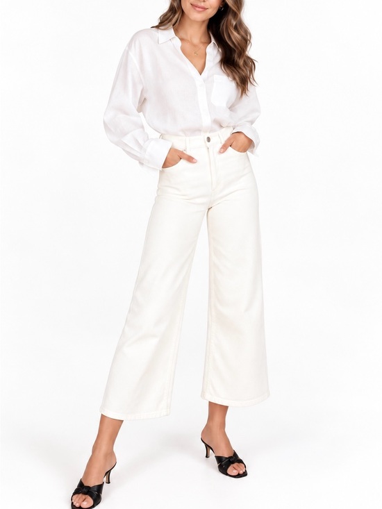 Denim Forum (Aritzia) Denim - Aritzia Denim Forum The Joan Wide Leg Jeans White 27 NWT